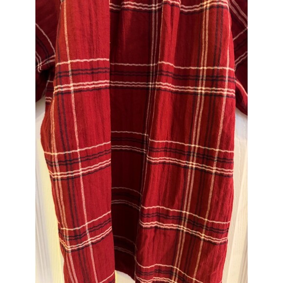 NWT LOFT Tie Neck Puff Sleeve Red Plaid Blouse Sz S Peasant Casual Comfort - Picture 9 of 11